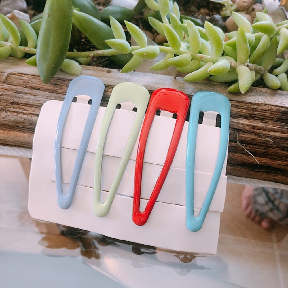 Candy Color Hair Snap Flip Clip Set of 4